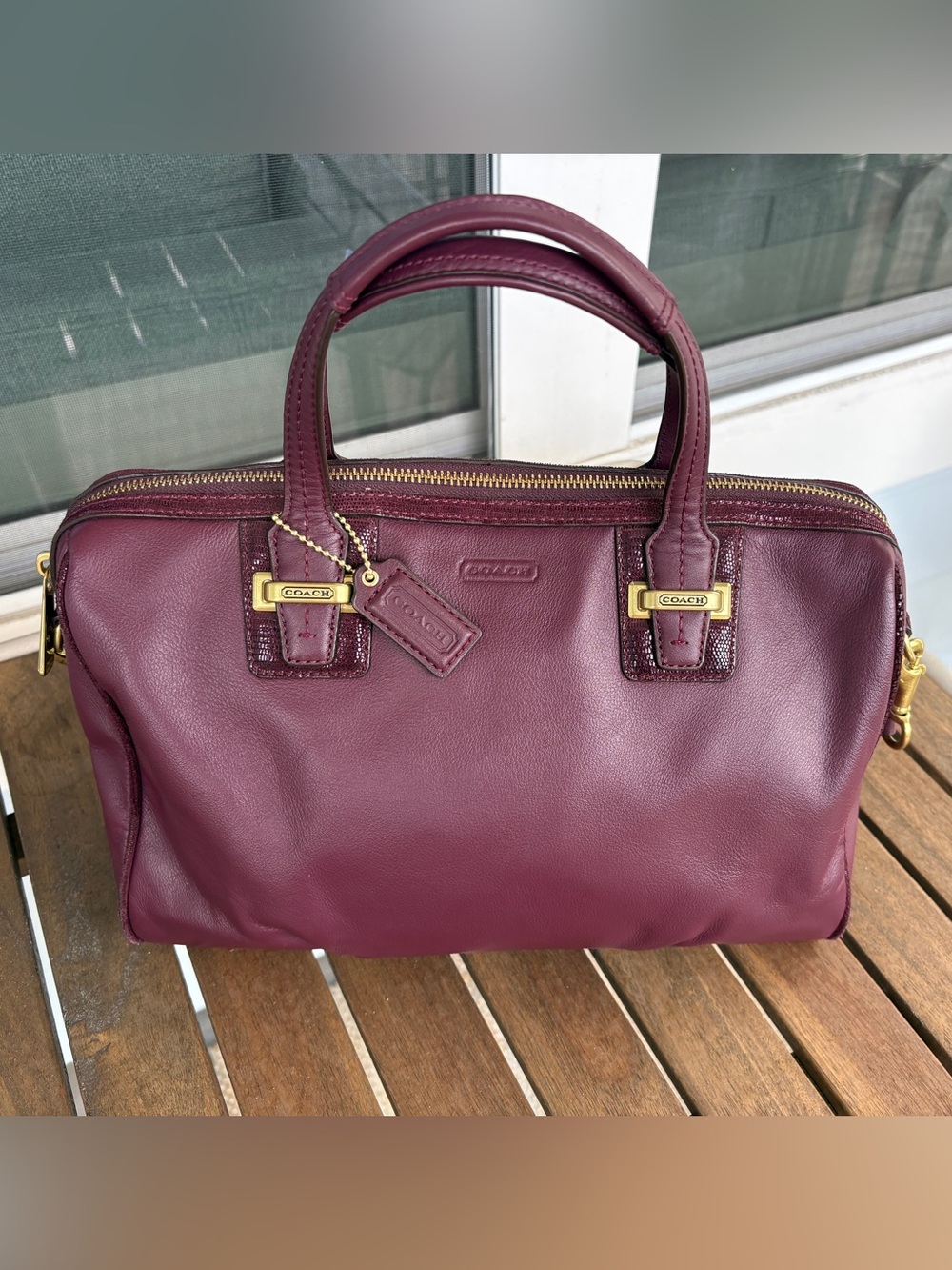 Coach Burgundy “Taylor” Leather Satchel